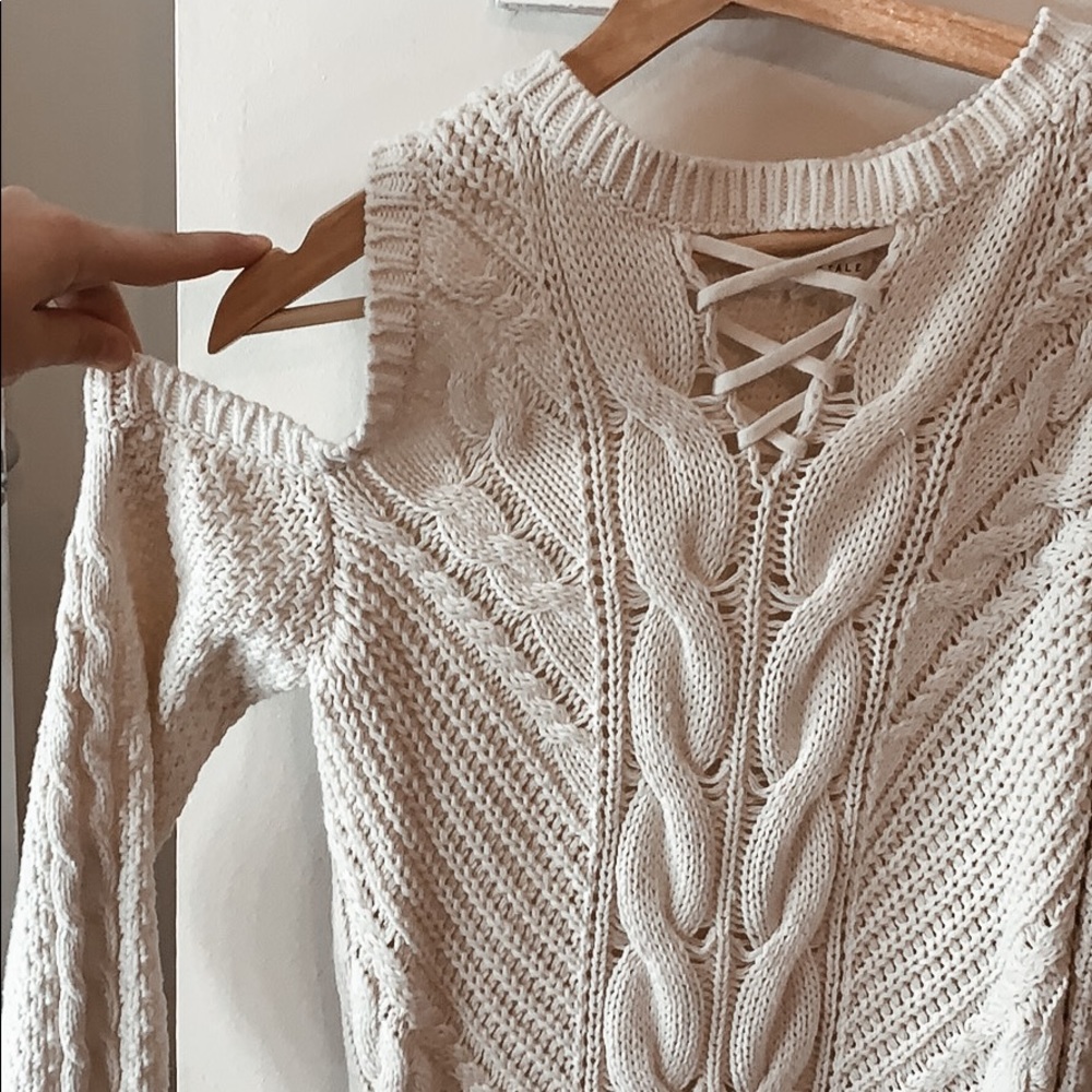 Open shoulder sweater